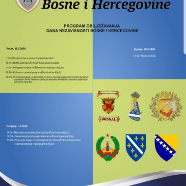 1. mart Dan nezavisnosti BiH -Program obilježavanja
